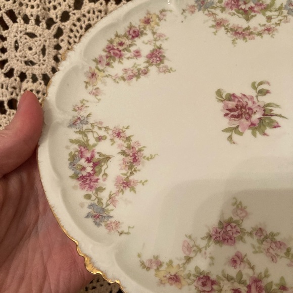 Pink Rose Floral Detail Plate - Bavaria, Vintage - Picture 3 of 14